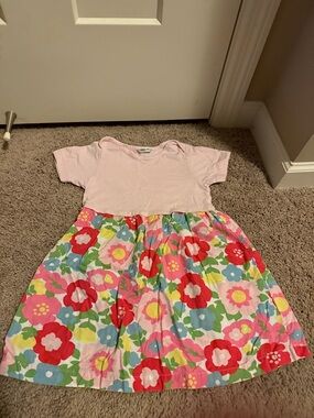 Mini Boden Light Pink Top Floral Skirt Dress
